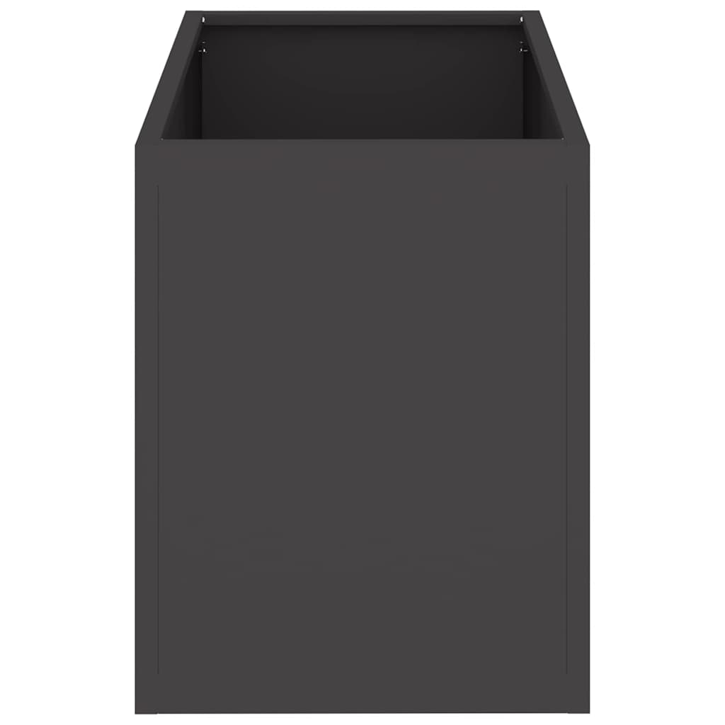 Vaso da giardino-Fioriera Esterno-Contenitore per Piante Nero 50 x 32 x 40 cm Acciaio laminato a freddo