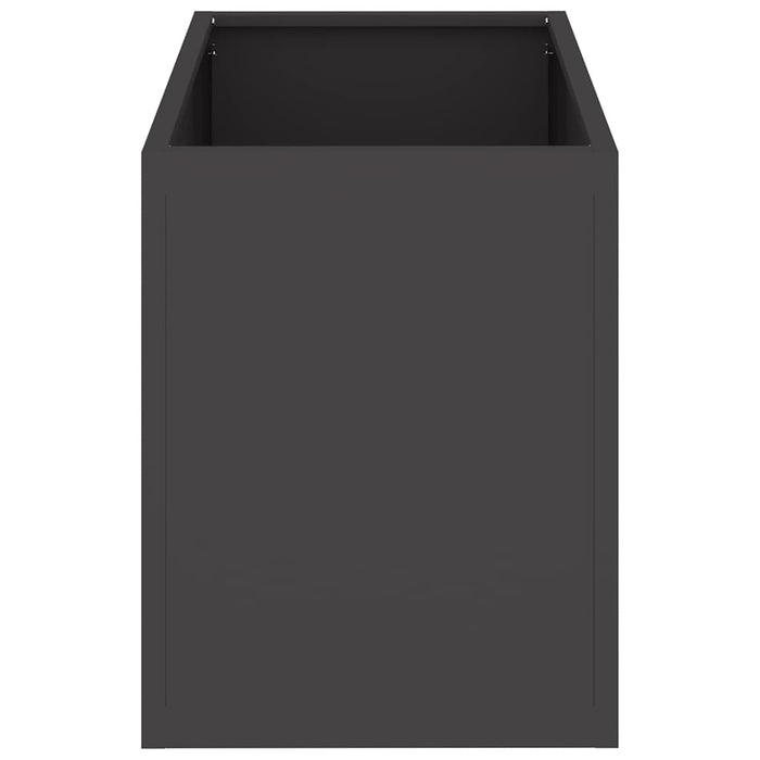 Vaso da giardino-Fioriera Esterno-Contenitore per Piante Nero 50 x 32 x 40 cm Acciaio laminato a freddo
