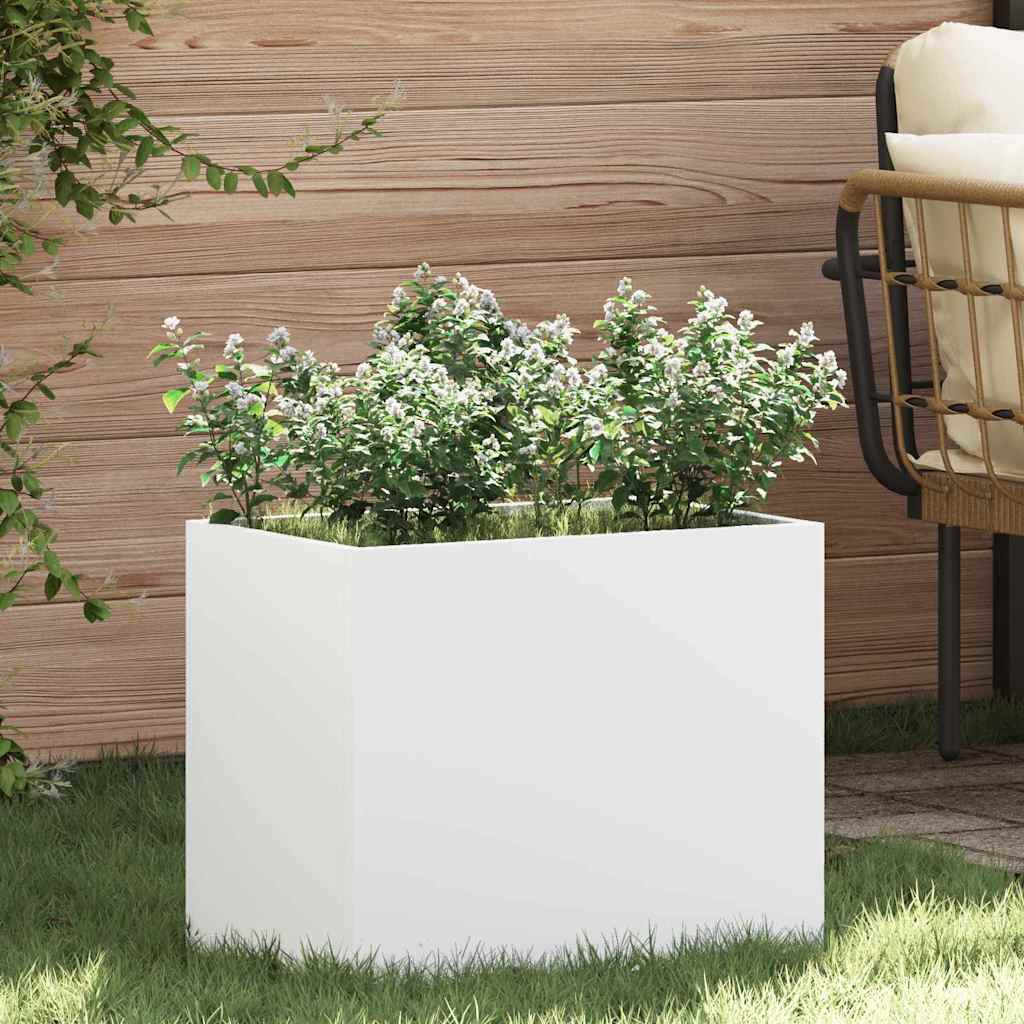 Vaso da giardino-Fioriera da Esterno-Contenitore per Piante Bianco 50 x 32 x 40 cm