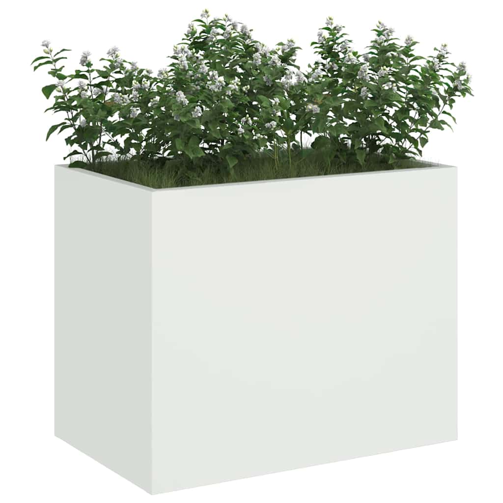 Vaso da giardino-Fioriera da Esterno-Contenitore per Piante Bianco 50 x 32 x 40 cm
