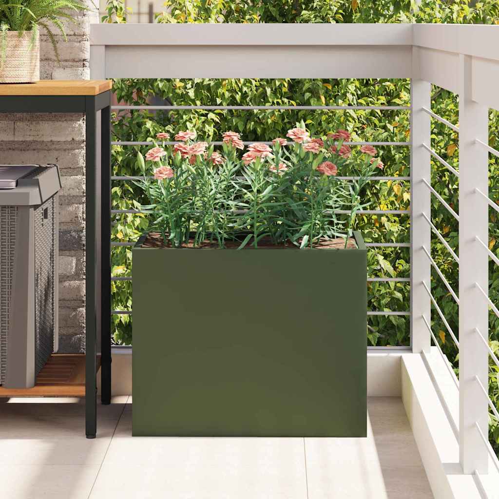 vidaXL Vaso da giardino Oliver verde 50 x 32 x 40 cm