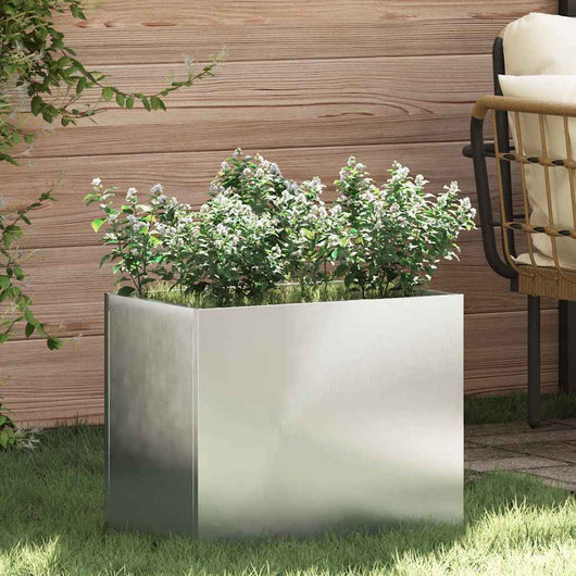 Vaso da giardino Argento 50 x 32 x 40 cm Acciaio zincato 876355