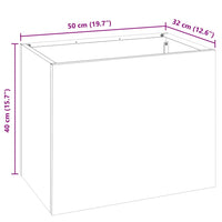 Vaso da giardino Argento 50 x 32 x 40 cm Acciaio zincato 876355