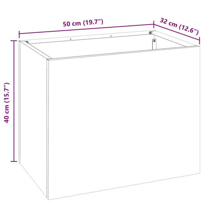 Vaso da giardino Argento 50 x 32 x 40 cm Acciaio zincato 876355