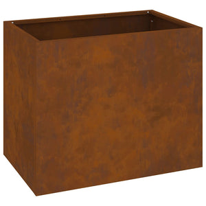 vidaXL Vaso da giardino Marrone 50 x 32 x 40 cm Acciaio invecchiato