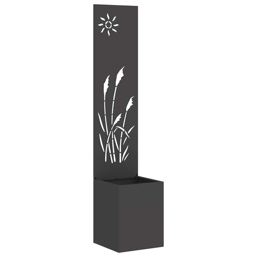 vidaXL Vaso da Giardino con Pannello Decorativo Nero 32 x 140 cm