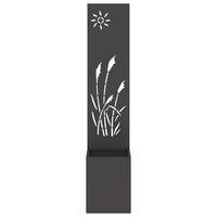 vidaXL Vaso da Giardino con Pannello Decorativo Nero 32 x 140 cm