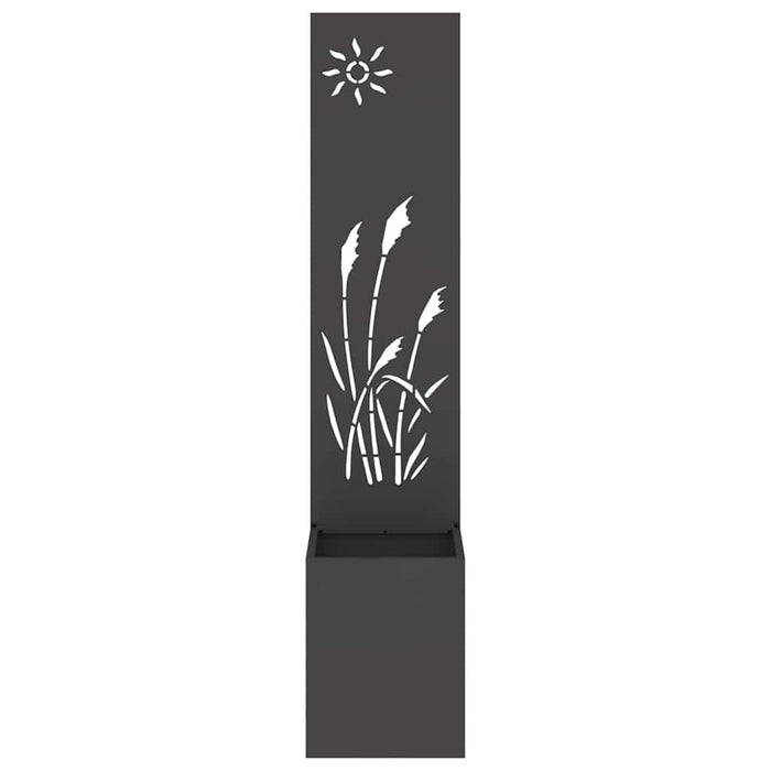 vidaXL Vaso da Giardino con Pannello Decorativo Nero 32 x 140 cm