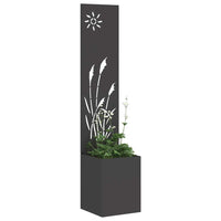 vidaXL Vaso da Giardino con Pannello Decorativo Nero 32 x 140 cm