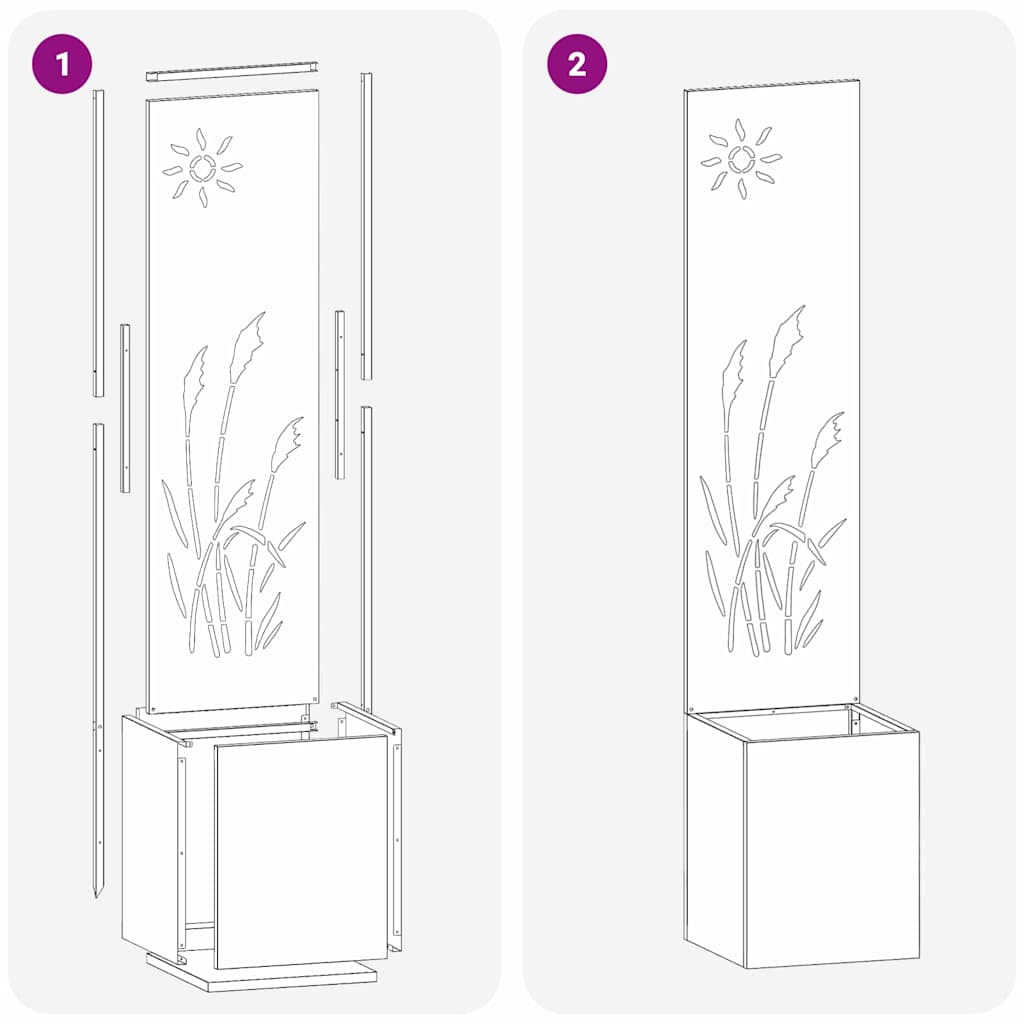 vidaXL Vaso da Giardino con Pannello Decorativo Bianco 32 x 140 cm