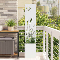 vidaXL Vaso da Giardino con Pannello Decorativo Bianco 32 x 140 cm