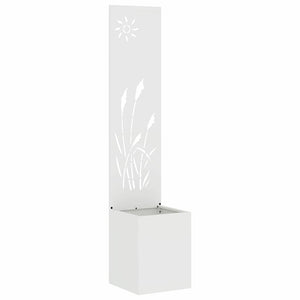 vidaXL Vaso da Giardino con Pannello Decorativo Bianco 32 x 140 cm