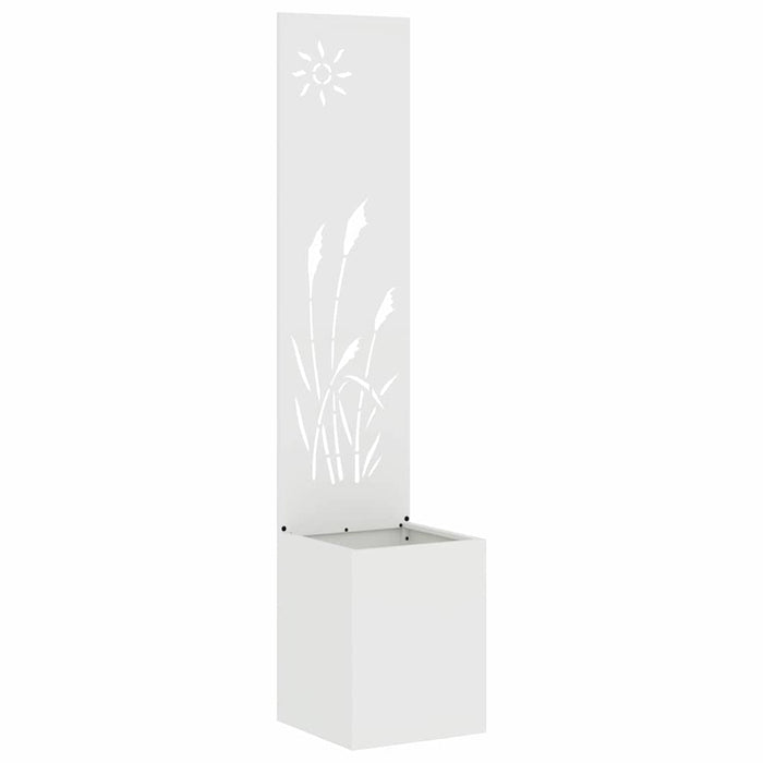 vidaXL Vaso da Giardino con Pannello Decorativo Bianco 32 x 140 cm