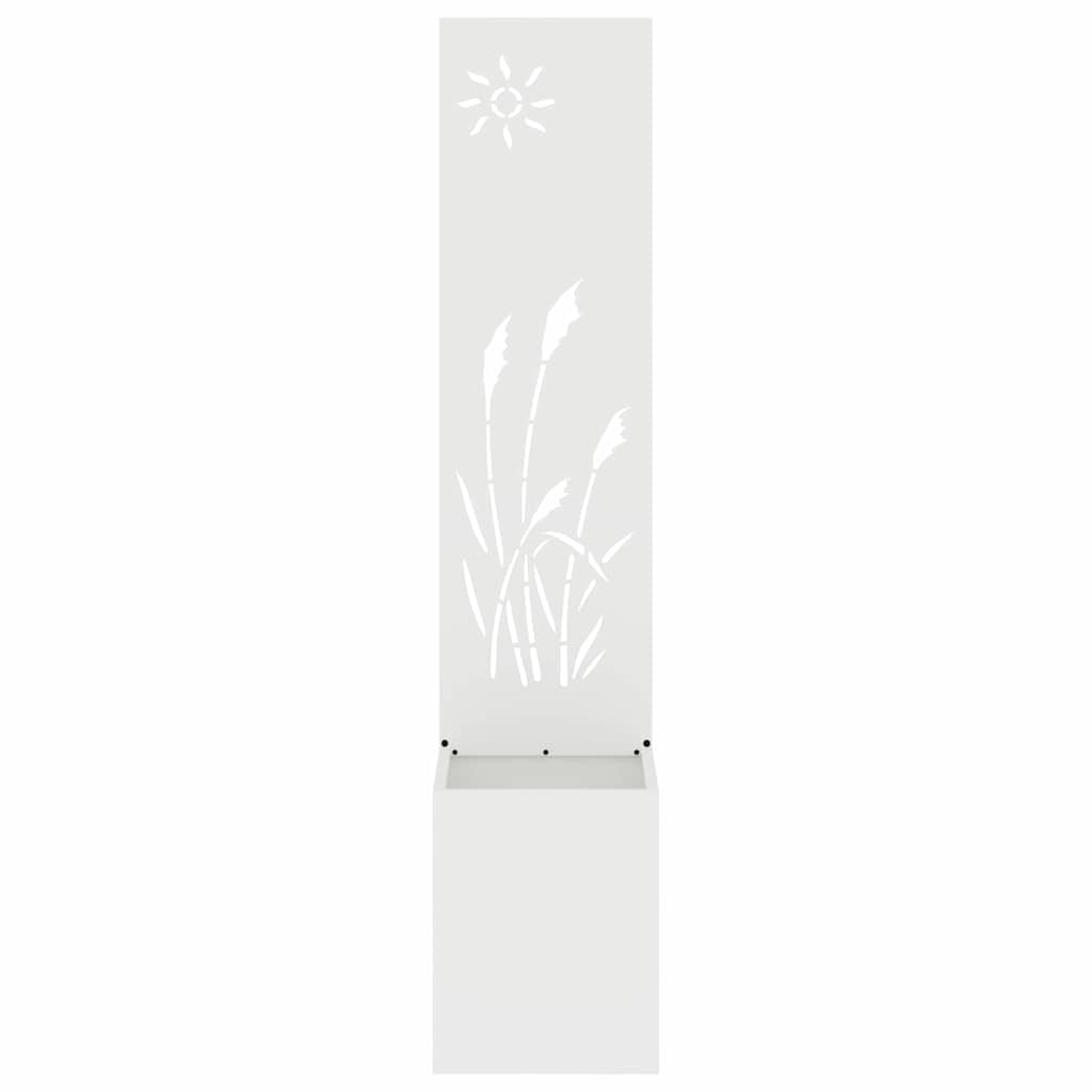 vidaXL Vaso da Giardino con Pannello Decorativo Bianco 32 x 140 cm