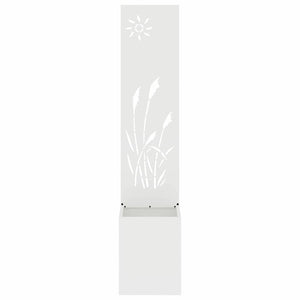 vidaXL Vaso da Giardino con Pannello Decorativo Bianco 32 x 140 cm