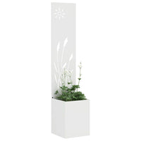 vidaXL Vaso da Giardino con Pannello Decorativo Bianco 32 x 140 cm