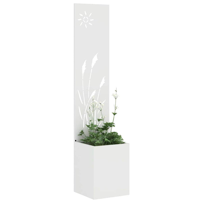 vidaXL Vaso da Giardino con Pannello Decorativo Bianco 32 x 140 cm