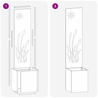 vidaXL Vaso da Giardino con Pannello Decorativo Antracite 32 x 140 cm