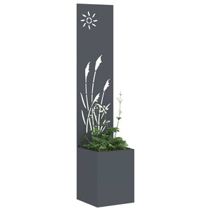 vidaXL Vaso da Giardino con Pannello Decorativo Antracite 32 x 140 cm