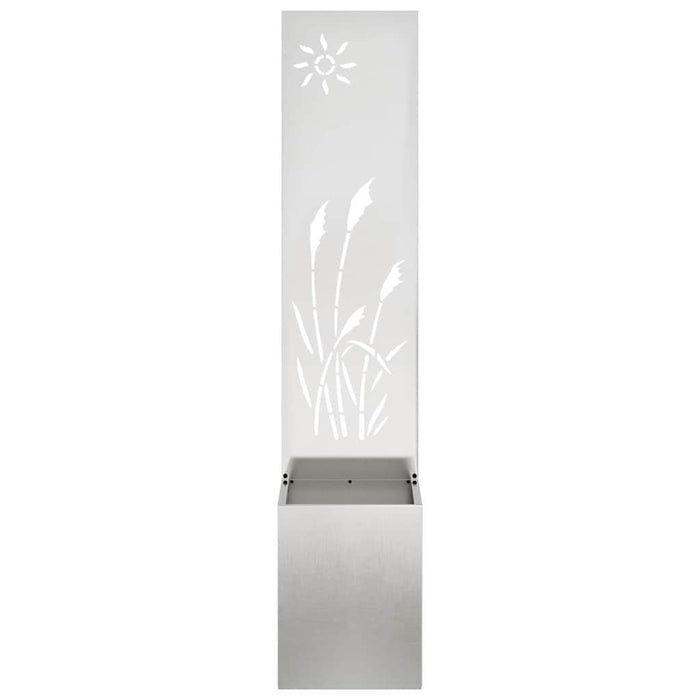 vidaXL Vaso da Giardino con Pannello Decorativo Argento 32 x 140 cm