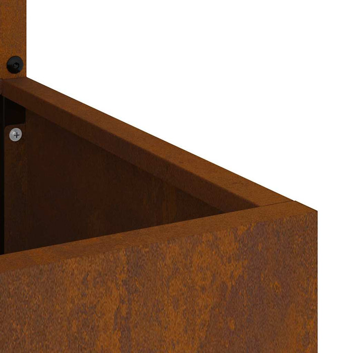 Vaso da Giardino con Pannello Decorativo Ruggine 32 x 140 cm 876363