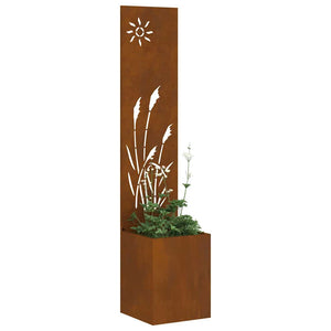 Vaso da Giardino con Pannello Decorativo Ruggine 32 x 140 cm 876363