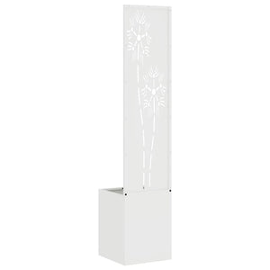vidaXL Vaso da Giardino con Pannello Decorativo Bianco 32 x 140 cm