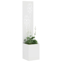 vidaXL Vaso da Giardino con Pannello Decorativo Bianco 32 x 140 cm