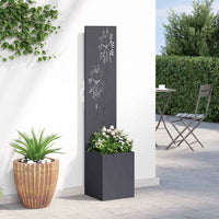 vidaXL Vaso da Giardino con Pannello Decorativo Antracite 32 x 140 cm