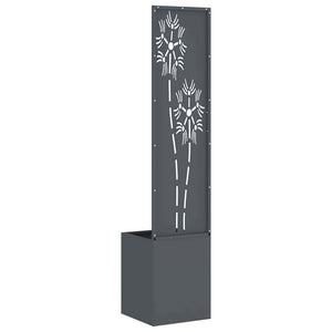 vidaXL Vaso da Giardino con Pannello Decorativo Antracite 32 x 140 cm