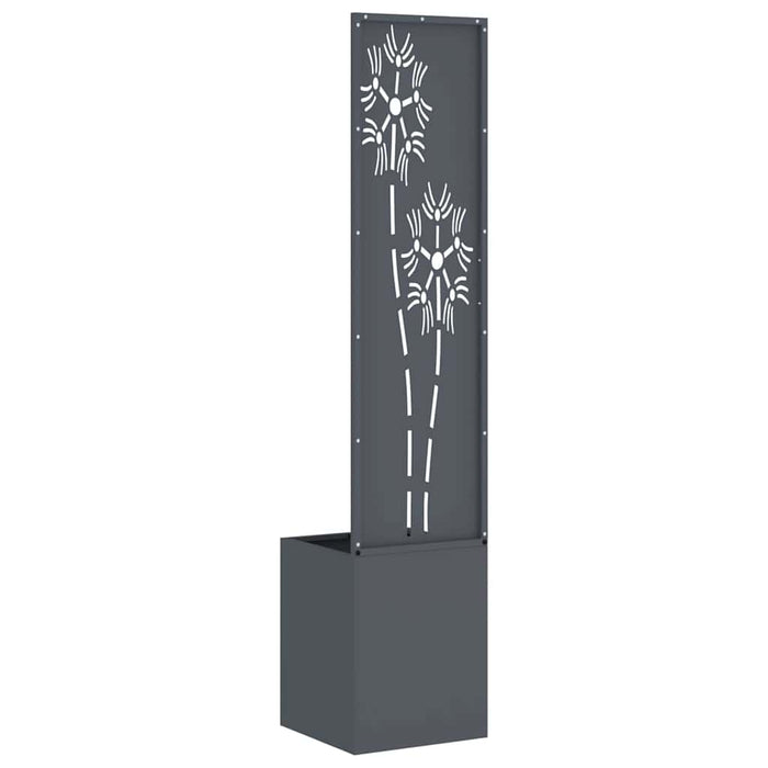 Vaso da Giardino con Pannello Decorativo Antracite 32 x 140 cm 876366