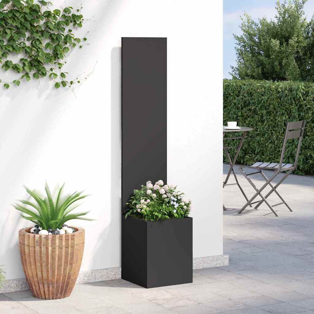 vidaXL Vaso da Giardino con Pannello Decorativo Nero 32 x 140 cm
