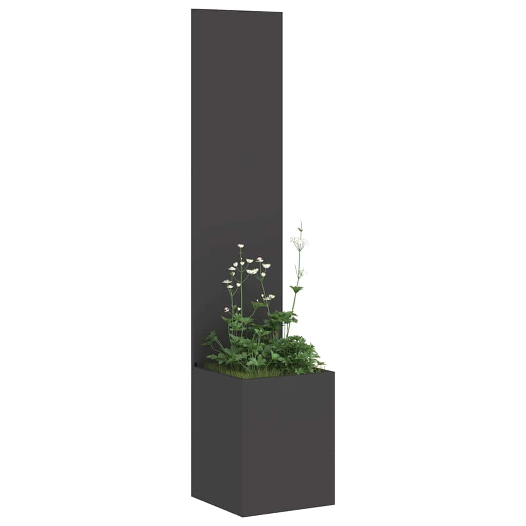 vidaXL Vaso da Giardino con Pannello Decorativo Nero 32 x 140 cm