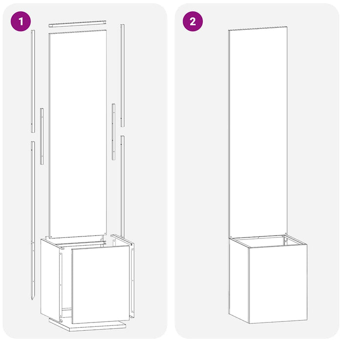 vidaXL Vaso da Giardino con Pannello Decorativo Bianco 32 x 140 cm