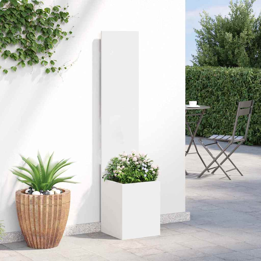 vidaXL Vaso da Giardino con Pannello Decorativo Bianco 32 x 140 cm