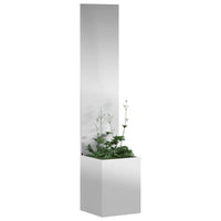 vidaXL Vaso da Giardino con Pannello Decorativo Argento 32 x 140 cm