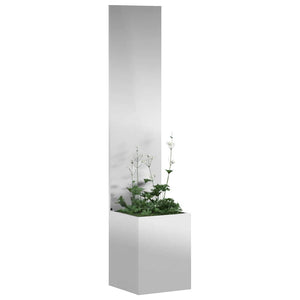 vidaXL Vaso da Giardino con Pannello Decorativo Argento 32 x 140 cm