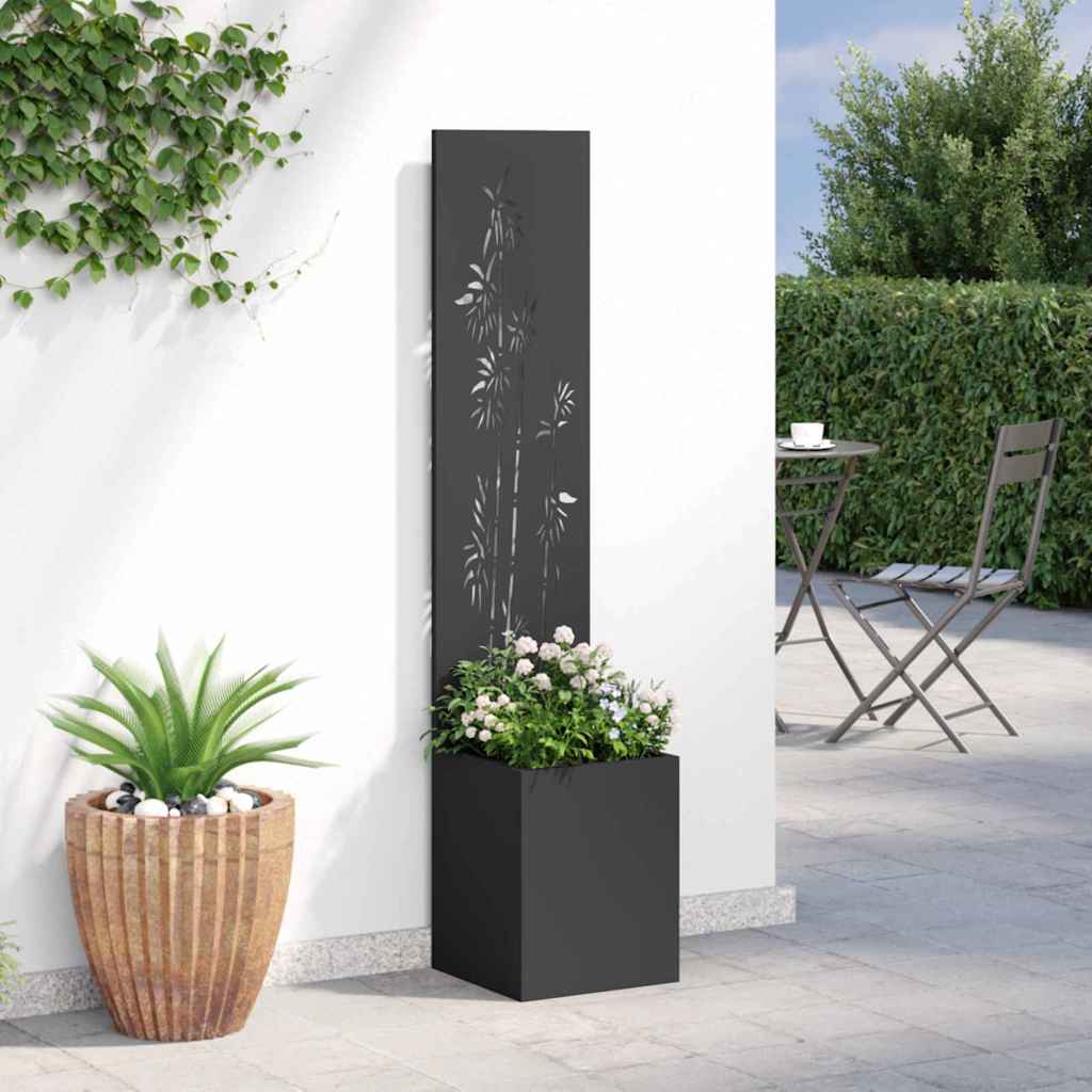 Schermo per privacy in giardino Floreale Nero 32 x 140 cm 876378