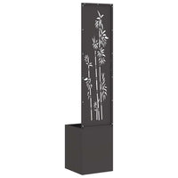 vidaXL Vaso da Giardino con Pannello Decorativo Nero 32 x 140 cm