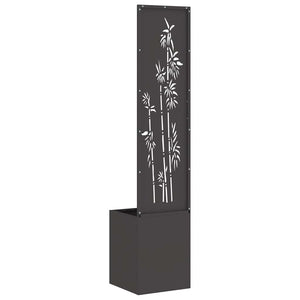 vidaXL Vaso da Giardino con Pannello Decorativo Nero 32 x 140 cm