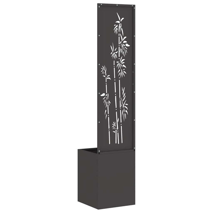 vidaXL Vaso da Giardino con Pannello Decorativo Nero 32 x 140 cm