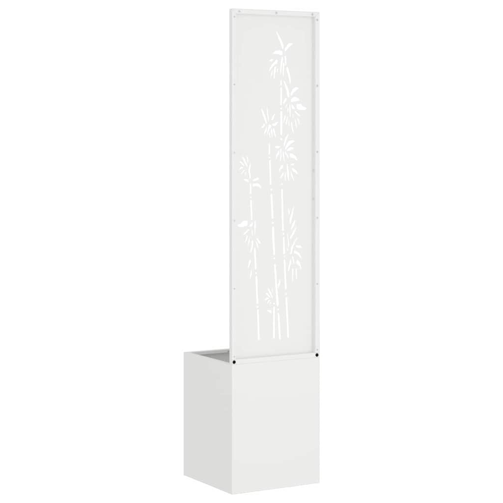 vidaXL Vaso da Giardino con Pannello Decorativo Bianco 32 x 140 cm