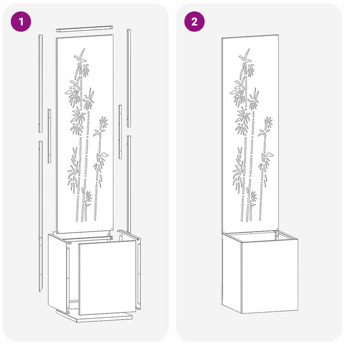 vidaXL Vaso da Giardino con Pannello Decorativo Antracite 32 x 140 cm