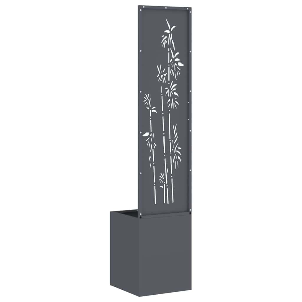 vidaXL Vaso da Giardino con Pannello Decorativo Antracite 32 x 140 cm