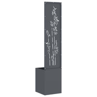 vidaXL Vaso da Giardino con Pannello Decorativo Antracite 32 x 140 cm