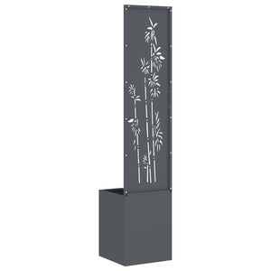 vidaXL Vaso da Giardino con Pannello Decorativo Antracite 32 x 140 cm