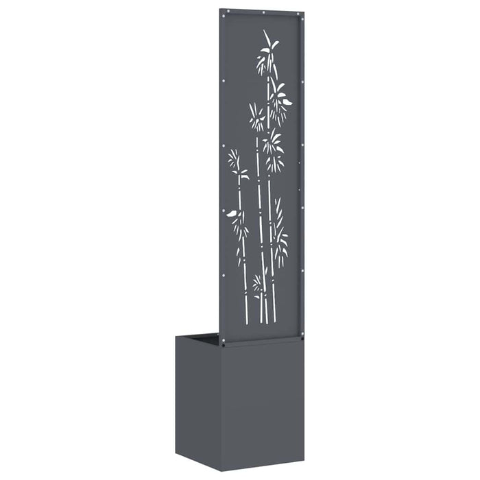 vidaXL Vaso da Giardino con Pannello Decorativo Antracite 32 x 140 cm