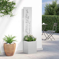 Vaso da Giardino con Pannello Decorativo Argento 32 x 140 cm 876383