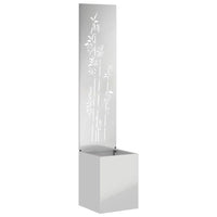 Vaso da Giardino con Pannello Decorativo Argento 32 x 140 cm 876383