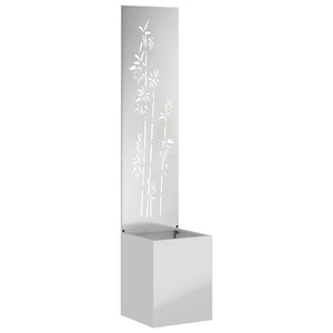 Vaso da Giardino con Pannello Decorativo Argento 32 x 140 cm 876383